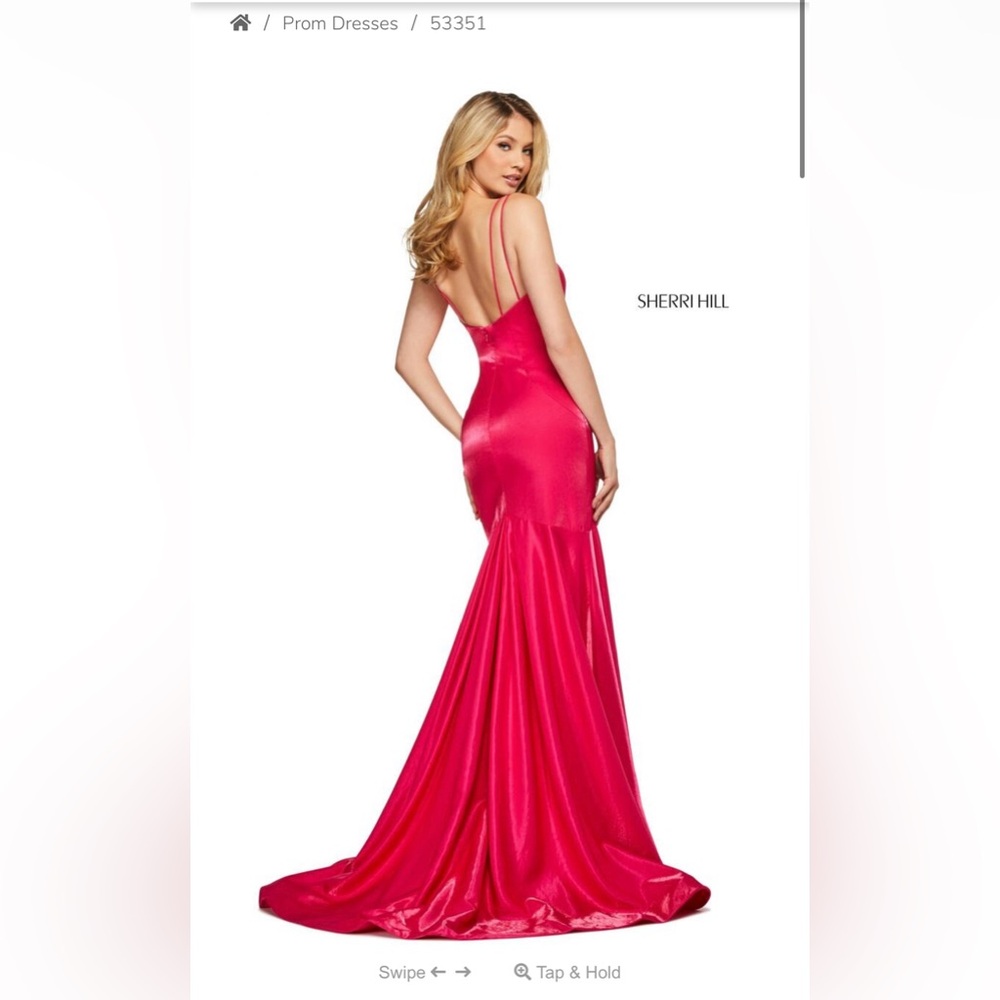 Sherri Hill Pink Backless Maxi Gown